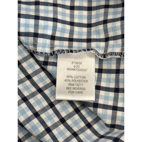 Croft & Barrow Mens Easy Care Blue Plaid Button Down Shirt Size L‎ Short Sleeve - Picture 6 of 11